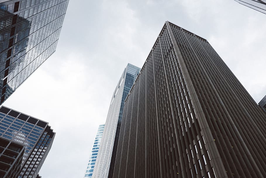 Skyscrapers downtown Chicago, abstract, architecture, blue, buildings HD wallpaper