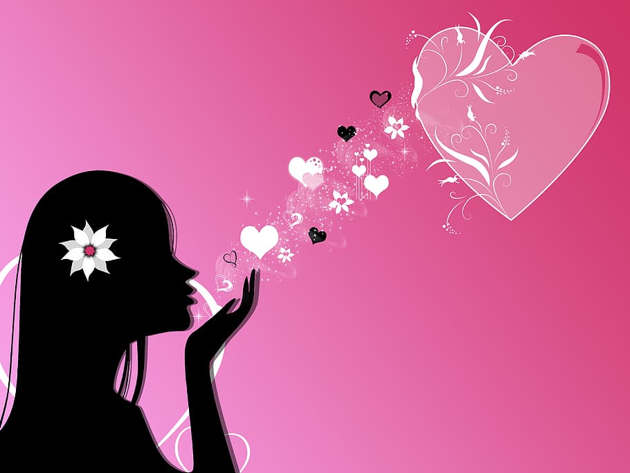 love, heart, shape, pink, background, illustration, modern HD wallpaper