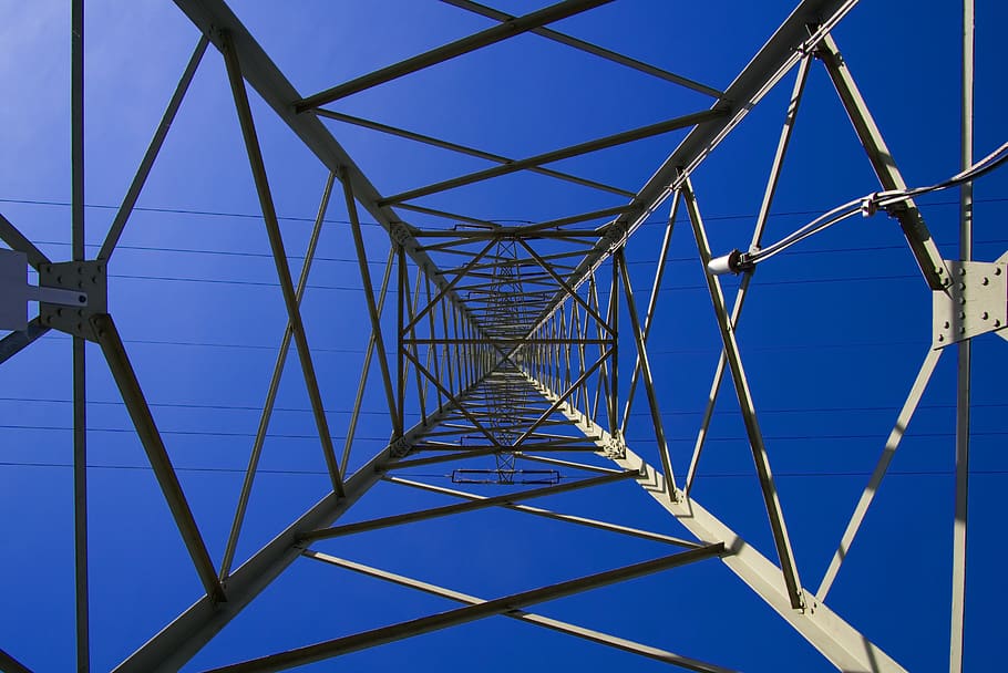 strommast, structure, construction, geometry, form, symmetry HD wallpaper