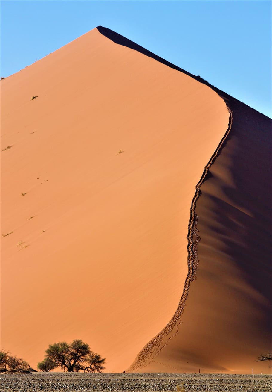 Hd Wallpaper Namibia Dune 45 Sossusvlei Stark Upward Hill Walk Hike Wallpaper Flare