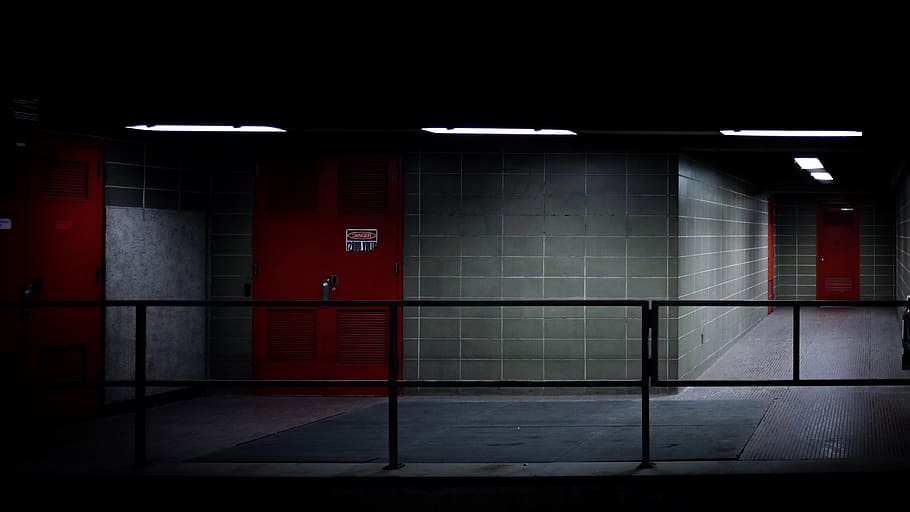 empty hallway, handrail, banister, de l'eglise metro station HD wallpaper