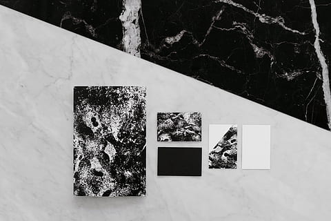 Black & white mockup business brand template, branding, marble HD wallpaper