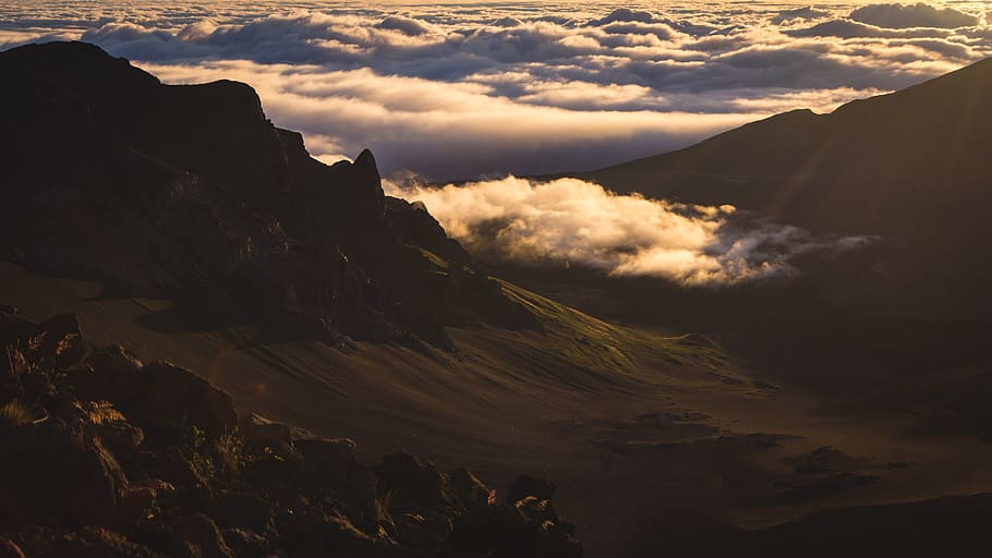 white clouds across mountain, nature, outdoors, mountain range HD wallpaper