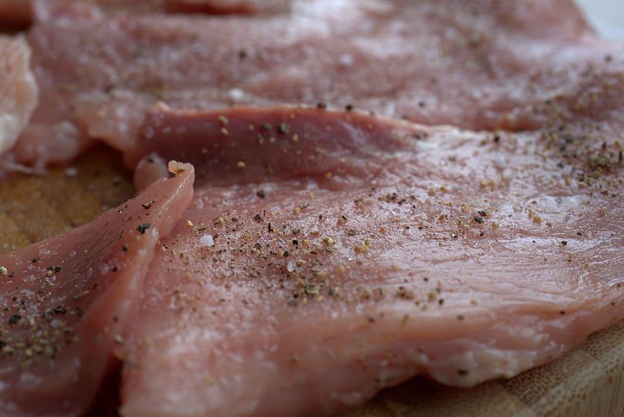 schnitzel, salt, pepper, meat, hunger, breaded, nutrition, food HD wallpaper