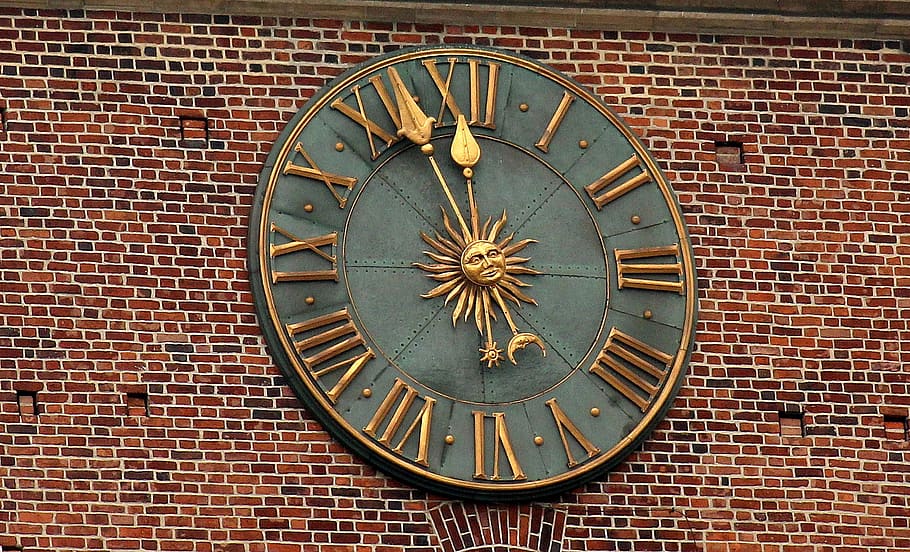 clock, shield, twelve hours, tips, time, historic, the town hall HD wallpaper