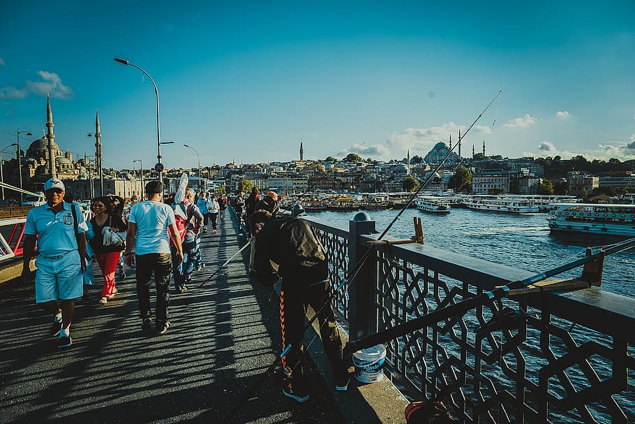 turkey, i̇stanbul, water, sky, real people, architecture, built structure HD wallpaper