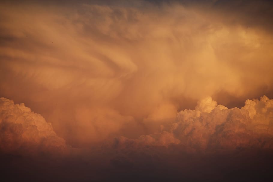 White Clouds, cloudscape, cloudy, dusk, nature, outdoors, puffy HD wallpaper