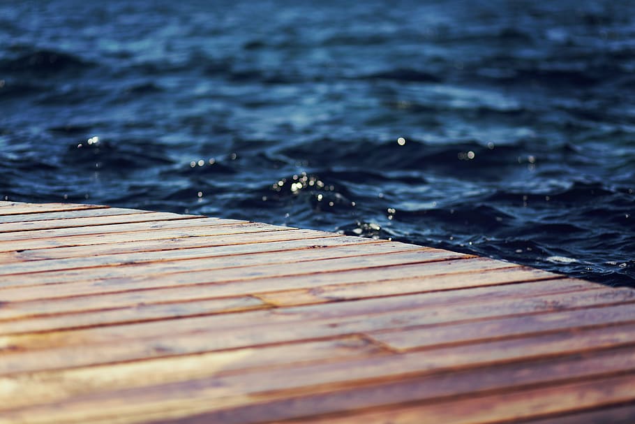 wood, dock, water, waves, ripples, wood - material, selective focus HD wallpaper
