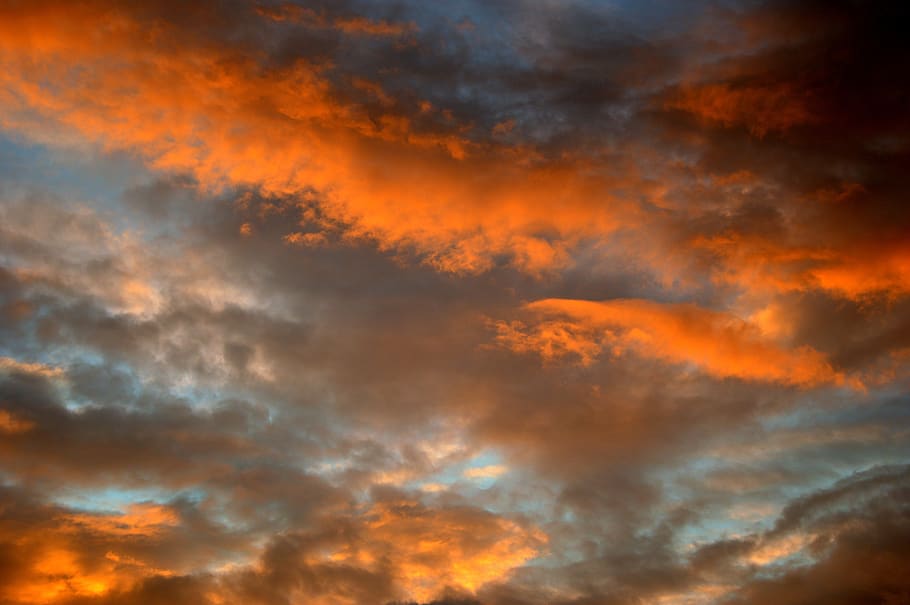 sky, clouds, sunset, afterglow, abendstimmung, evening sky HD wallpaper