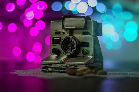 Vintage Gray Camera, audio, blue, blur, bokeh, business, canon HD wallpaper