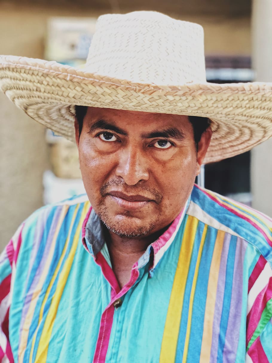 man wearing brown hat, apparel, clothing, person, human, mexico