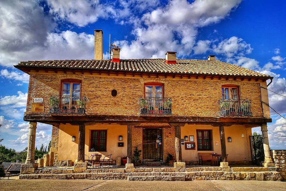 architecture, facade, hotel, rural, built structure, building exterior HD wallpaper