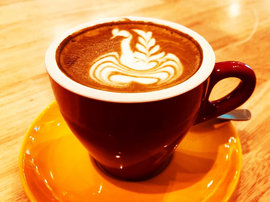 Red Ceramic Coffee Mug, beverage, caffeine, cappuccino, cup of coffee HD wallpaper