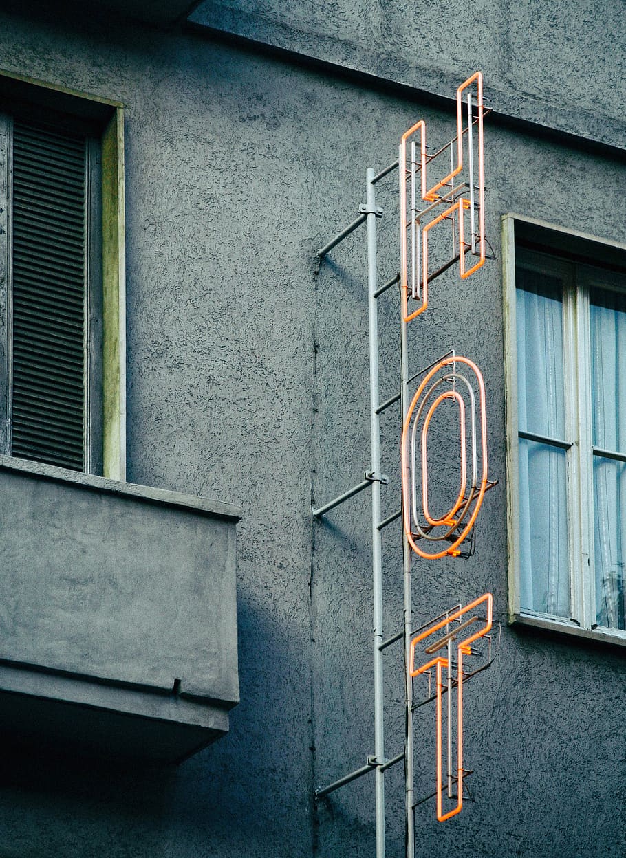 Turned Off Hot Signage, architecture, building, design, exterior HD wallpaper