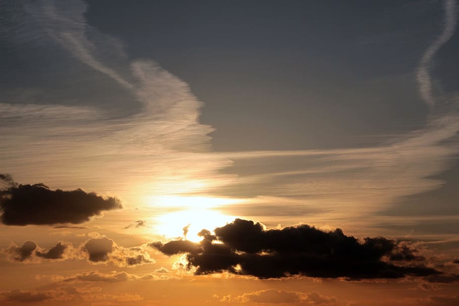 sunset, nature, eve, evening, dark, sky, cloud - sky, beauty in nature HD wallpaper