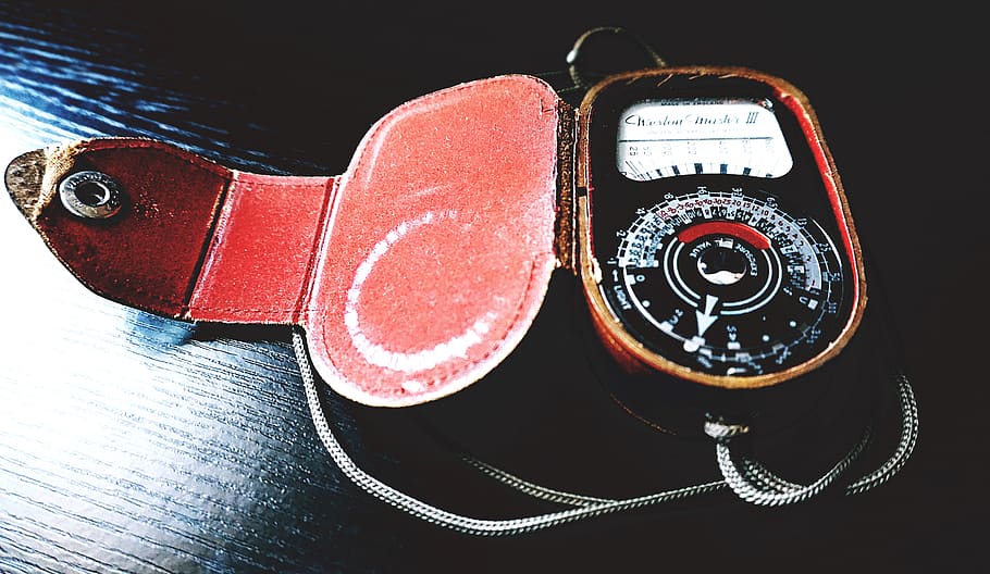 Analog Device on Black Wooden Surface, colors, dark, equipment HD wallpaper