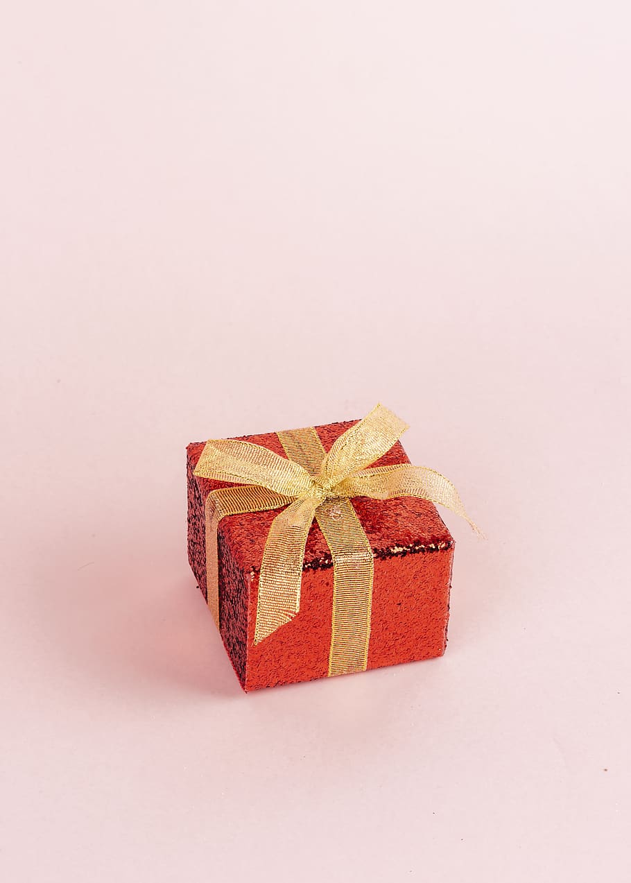 Red Present Box , bow, christmas, packaging, ribbon, celebration HD wallpaper