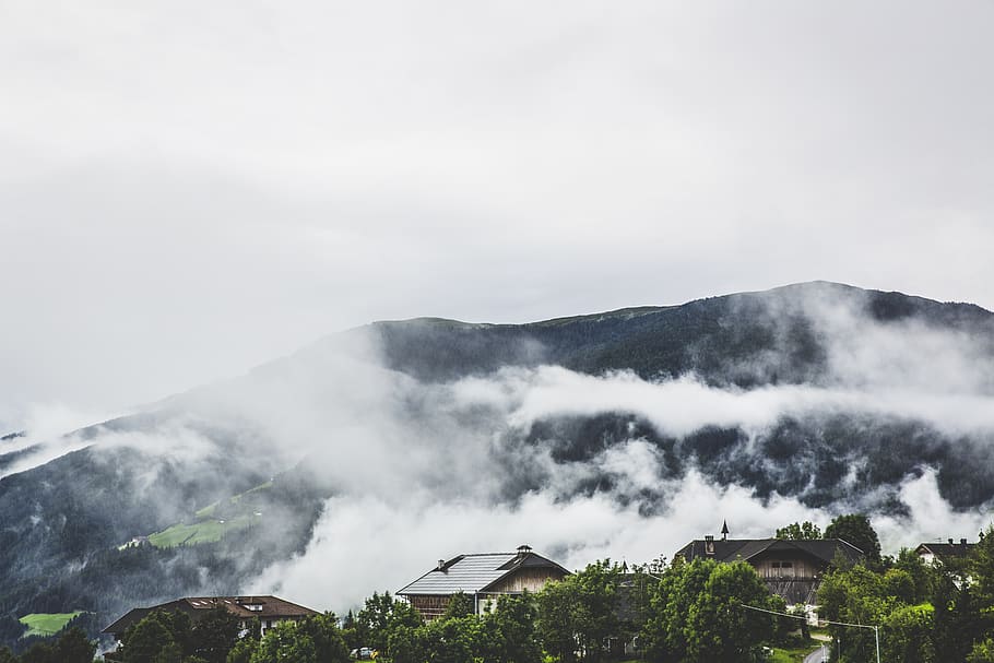 In Distant Brown Mountain, adventure, clouds, cloudy, cold, environment HD wallpaper