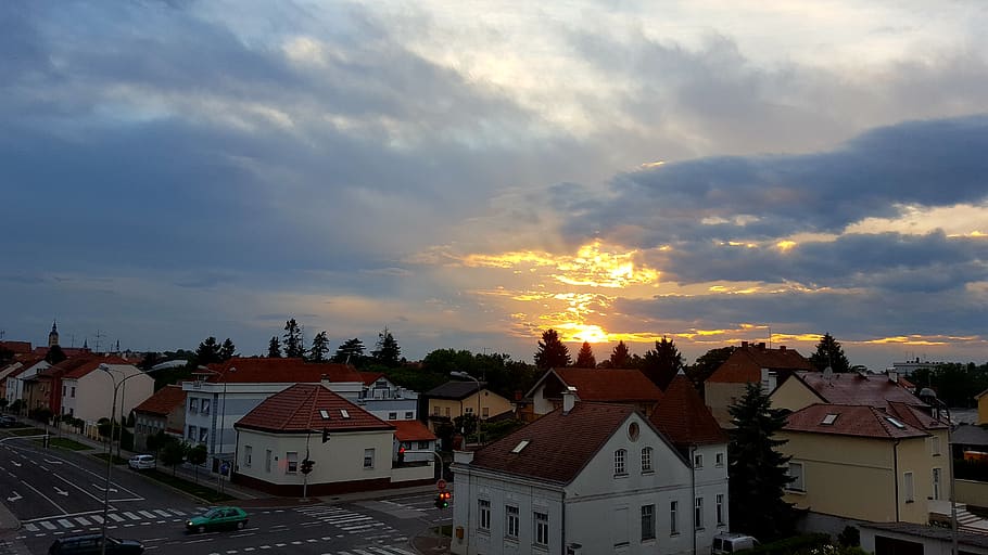 cloud - sky, built structure, architecture, sunset, building exterior HD wallpaper