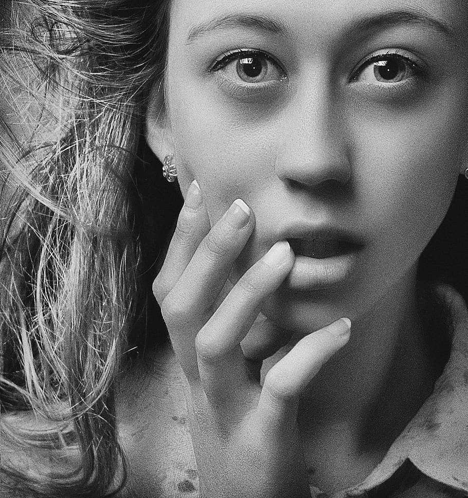 person, human, face, finger, female, photography, portrait HD wallpaper