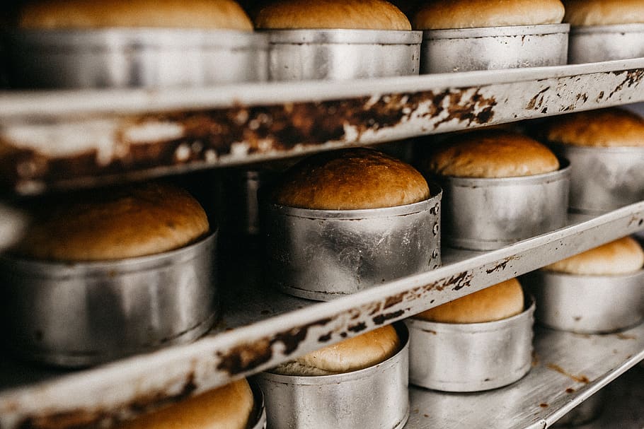 baked bread in molders, indoors, food and drink, no people, selective focus HD wallpaper