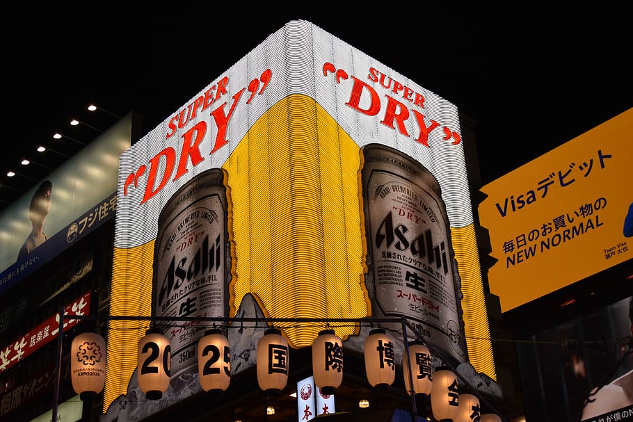 japan, osaka, dotonbori, text, architecture, communication HD wallpaper