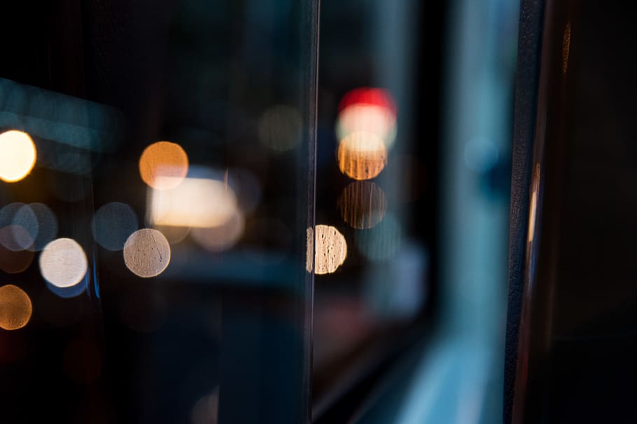 Multicolored Bokeh Lights, blur, close-up, colors, focus, glass items HD wallpaper