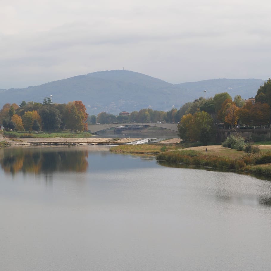 italy, florence, river, water, beauty in nature, tranquility HD wallpaper