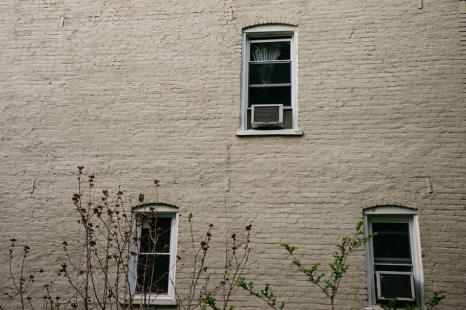 bricks, wall, windows, architecture, built structure, building exterior HD wallpaper