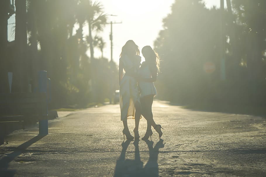 Photo of Women Standing on Street, daylight, fashion, modeling HD wallpaper