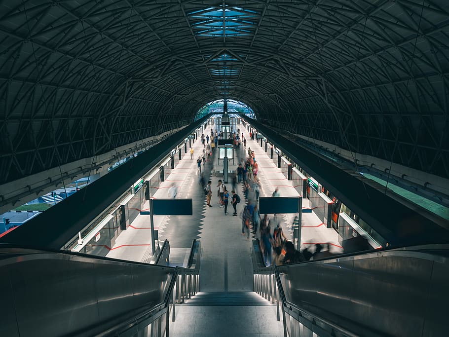 singapore, train, train station, mrt, long exposure, transportation