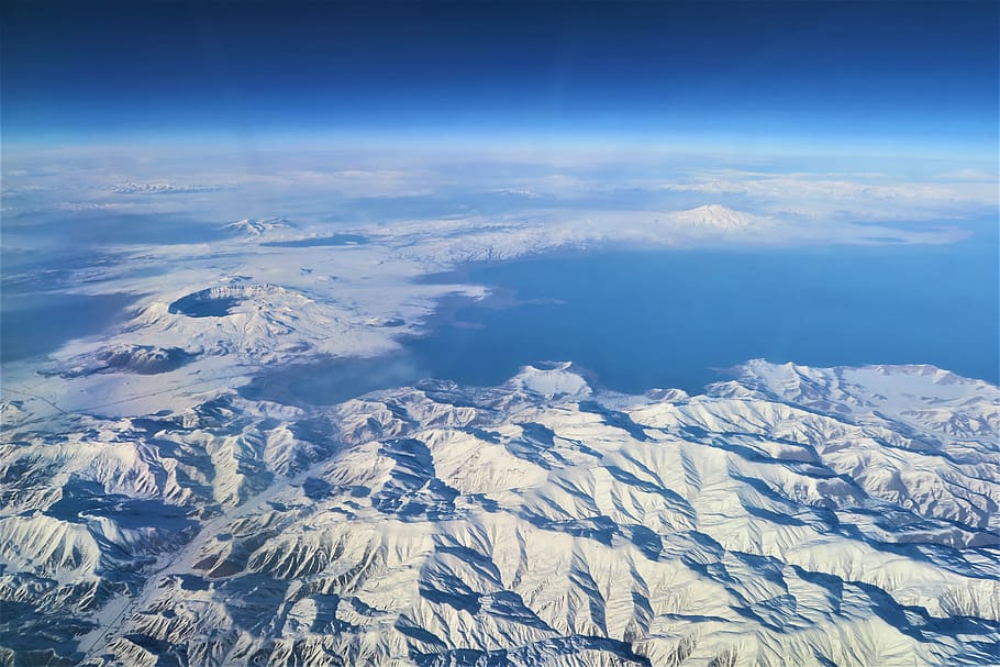 snow, mountain, nature, panoramic, sky, dam, lake, turkey, beauty in nature HD wallpaper