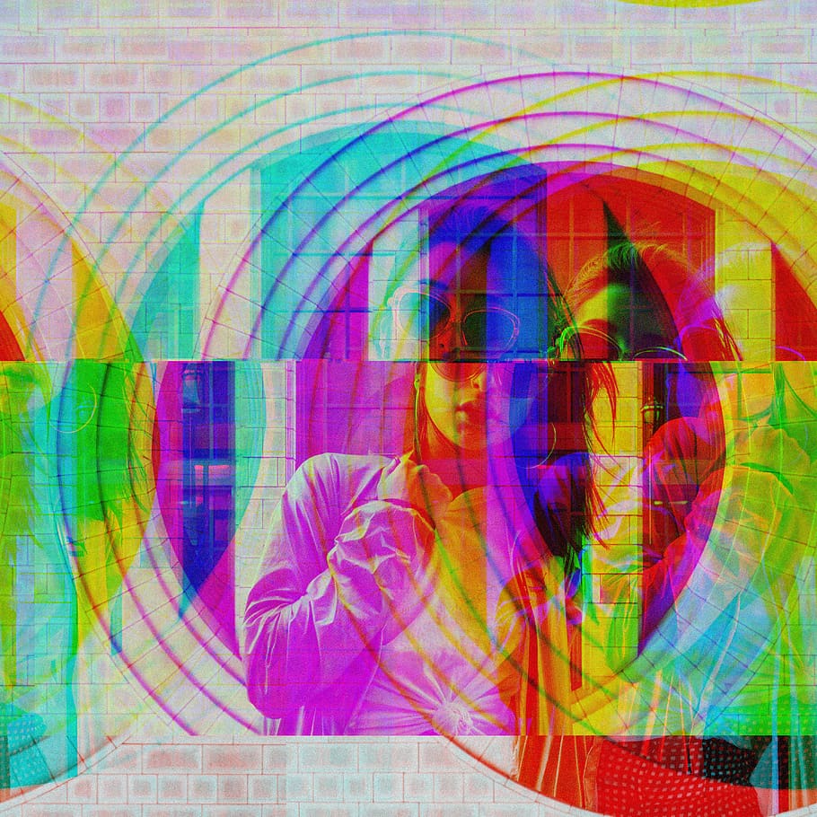 computer, portrait, digital, glitch, multi colored, creativity HD wallpaper