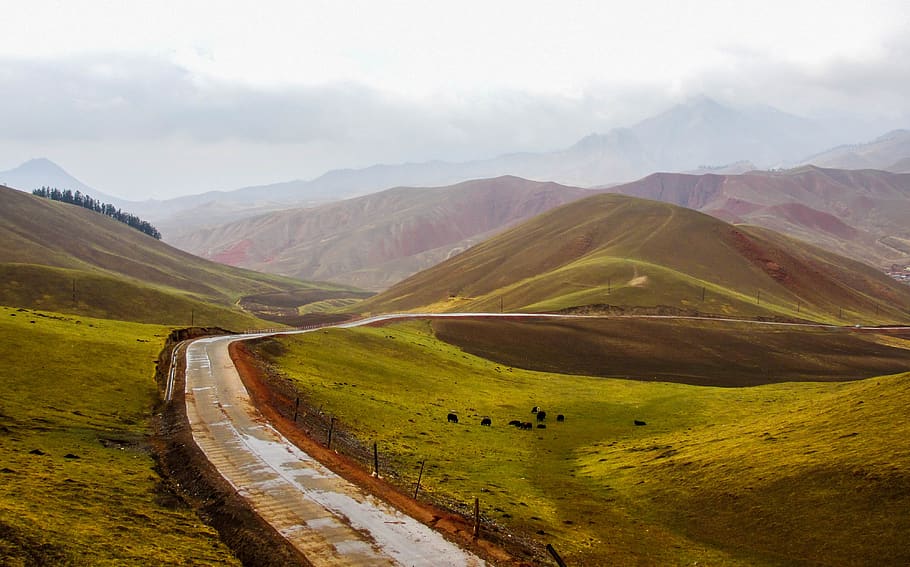 china, zhangye, scenics - nature, mountain, environment, landscape HD wallpaper
