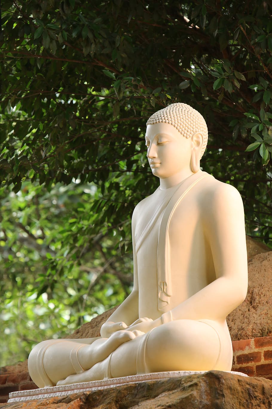 Close Up Photo White Buddha Statue, art, asia, Asian, Buddhism, HD wallpaper