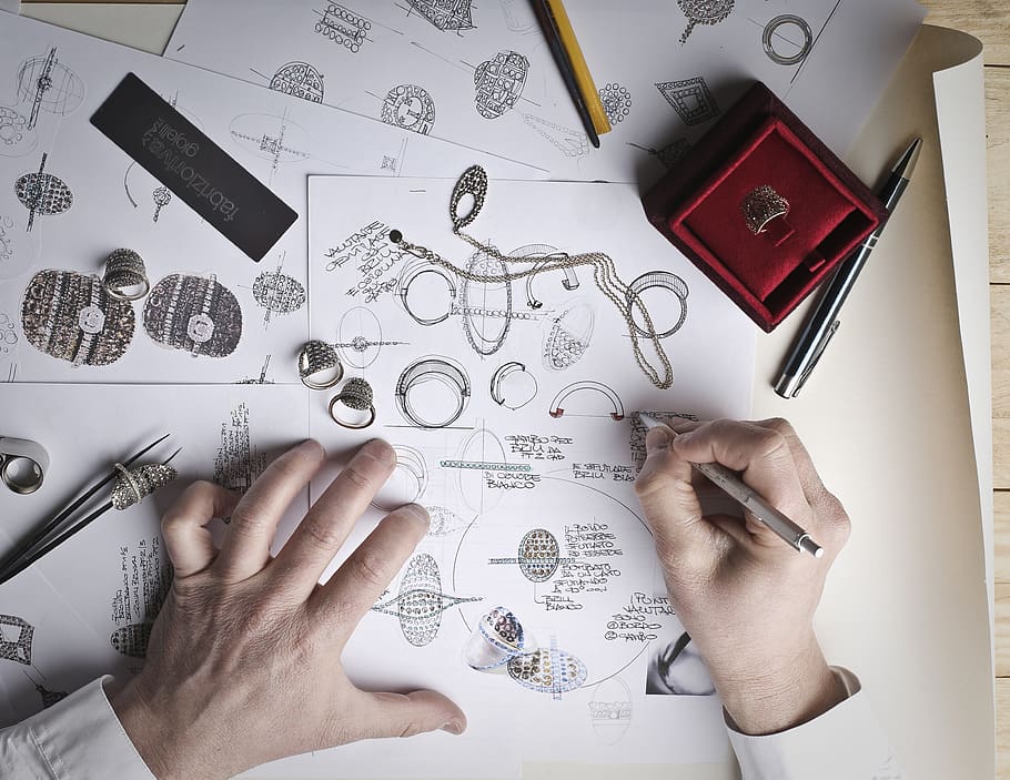 Jewelry Designer Designs Jewelries on Paper, color, connection HD wallpaper