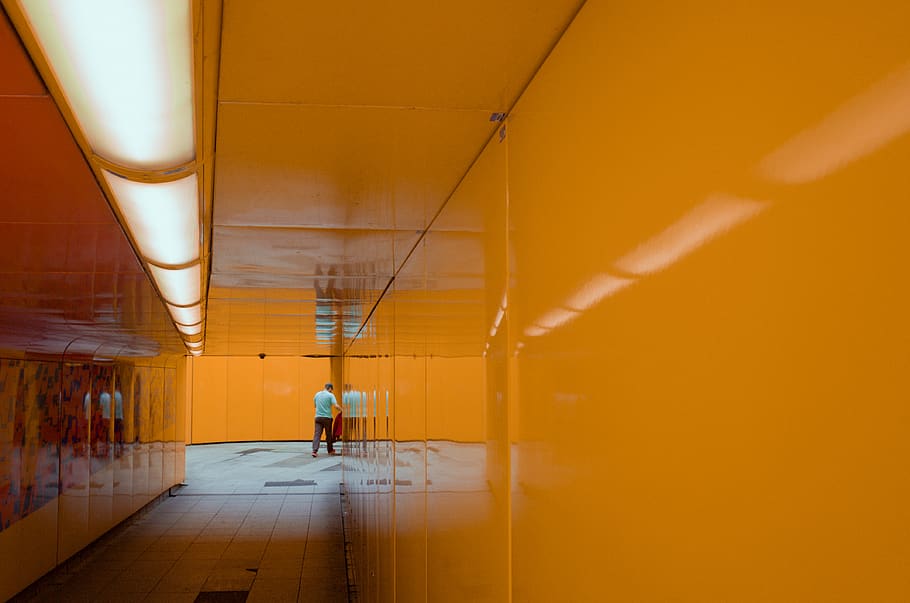 man inside room standing, architecture, men, built structure HD wallpaper