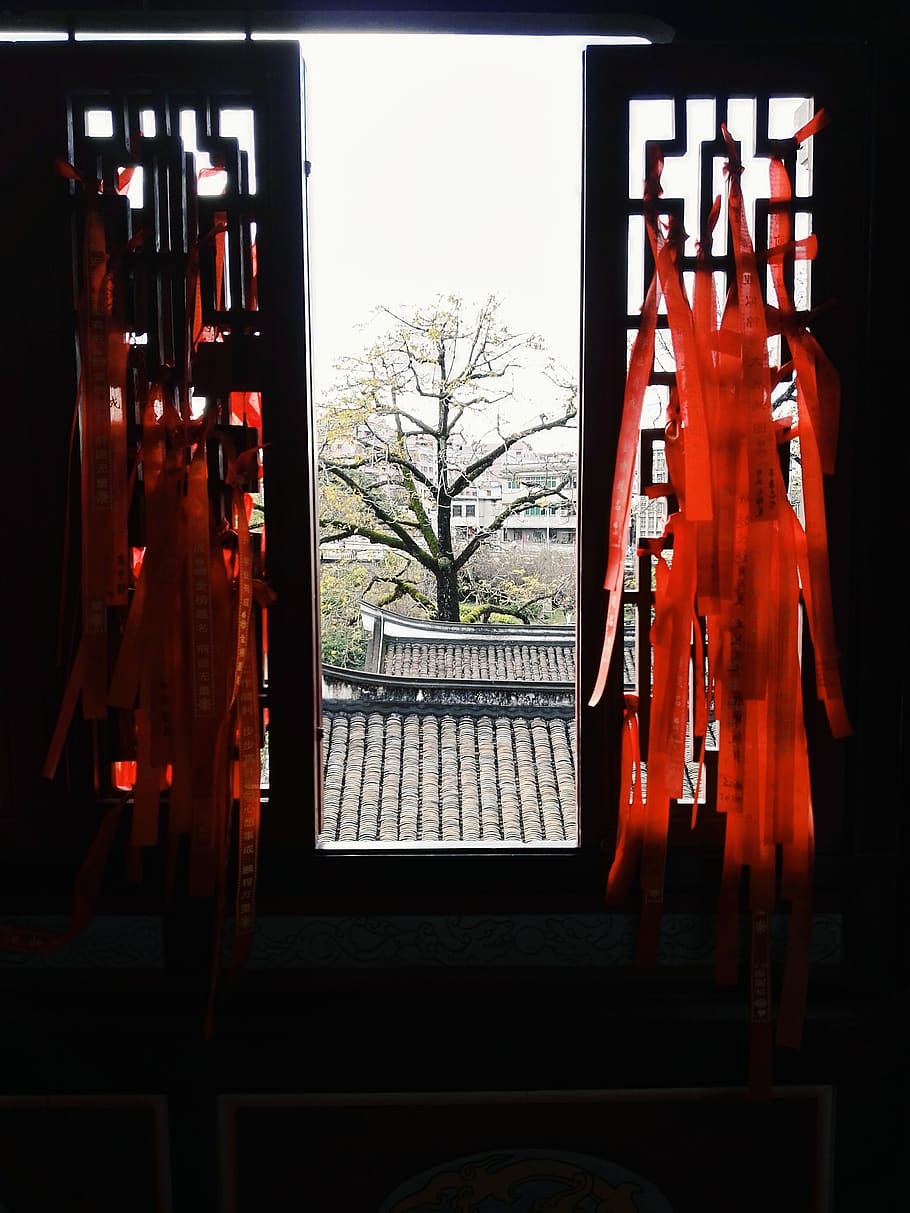 china, meizhou, red, architecture, no people, window, built structure HD wallpaper