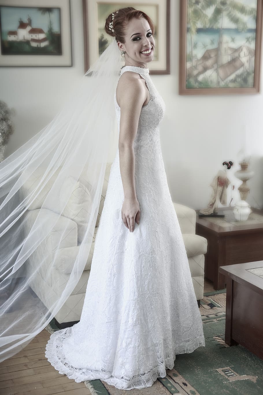 dress, bride, wedding, women, young adult, full length, event HD wallpaper