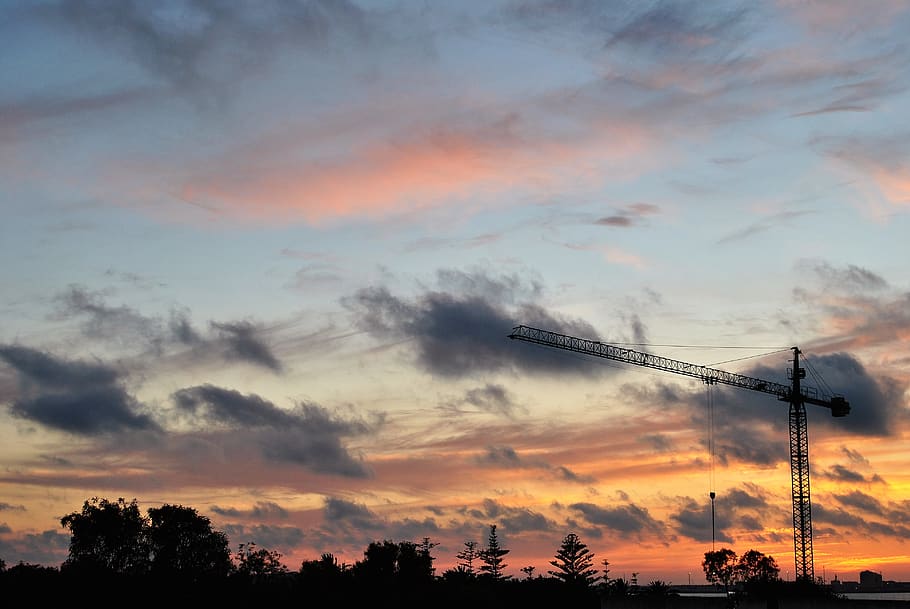 morocco, mohammedia, cloud - sky, sunset, orange color, silhouette HD wallpaper