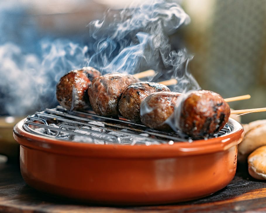 grilled food, food and drink, meat, barbecue, barbecue grill HD wallpaper