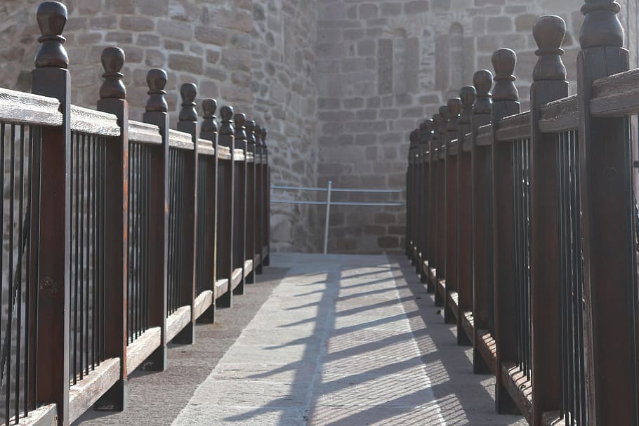 stairs, road, handrails, shadow, digits, wall, stone, architecture HD wallpaper