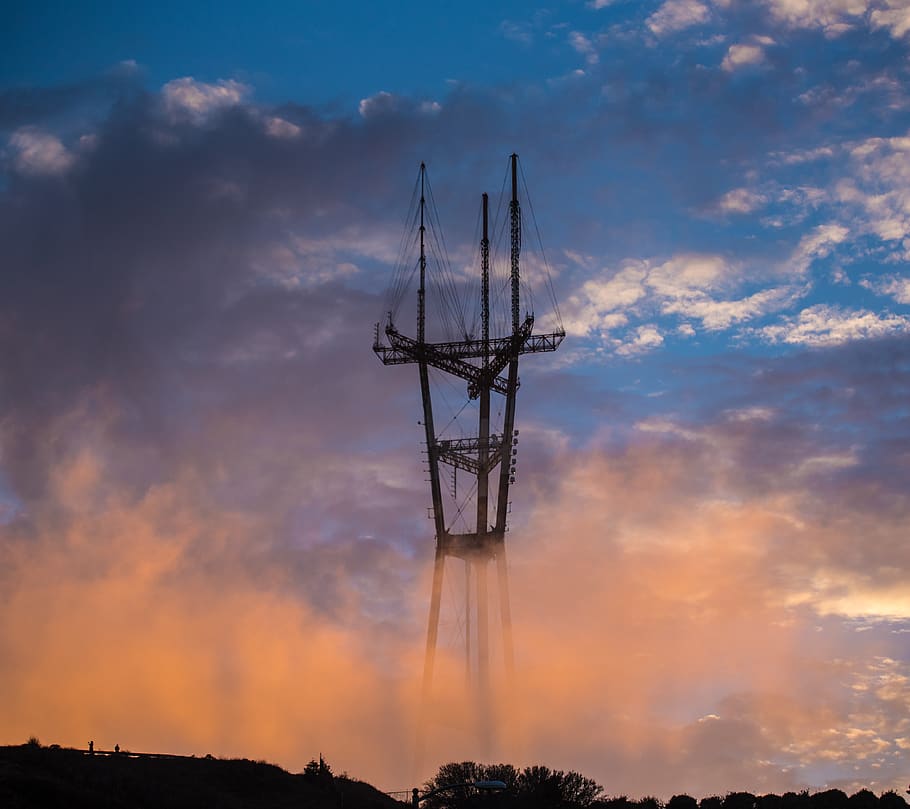 Hd Wallpaper San Francisco United States Sutro Tower Sf California Clouds Wallpaper Flare