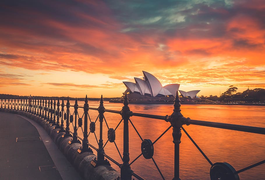 australia, sydney, circular quay, sunrise, sun up, sunset, sun down, HD wallpaper