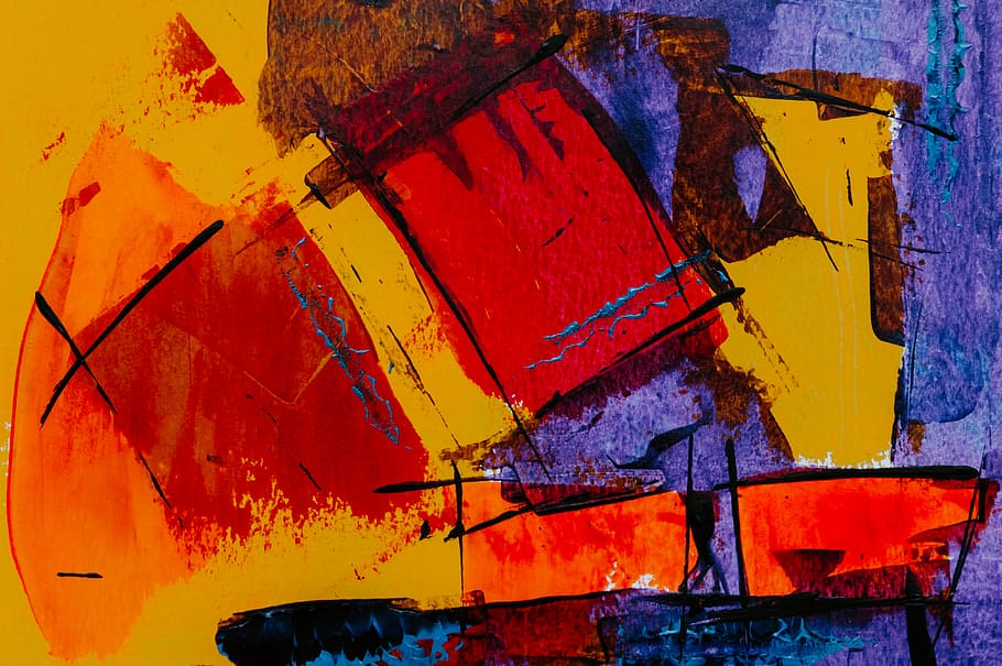 multicolored abstract painting, damaged, weathered, backgrounds HD wallpaper