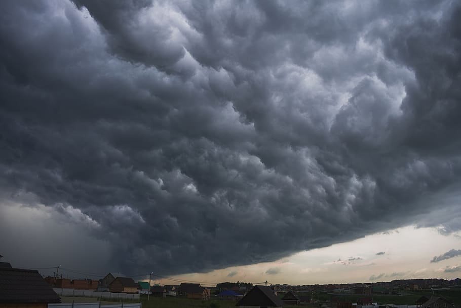 grey stormy sky, weather, nature, outdoors, thunderstorm, cumulus HD wallpaper