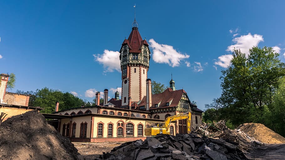 tower, building, architecture, historically, heating plant HD wallpaper