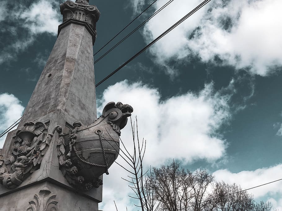 architecture, tomsk, building, tower, monument, russia, sky HD wallpaper
