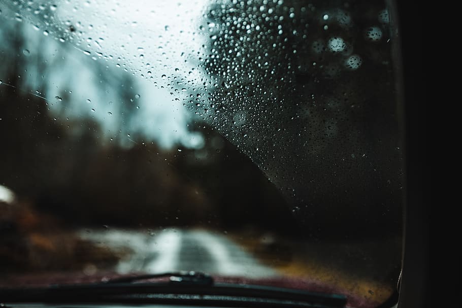 glass - material, transparent, wet, water, drop, car, window HD wallpaper