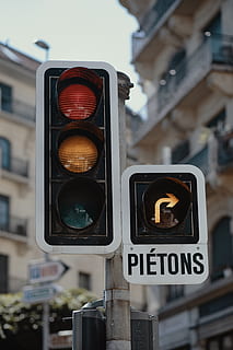 turned on traffic light, geneva, sign, switzerland, road, arrow HD wallpaper